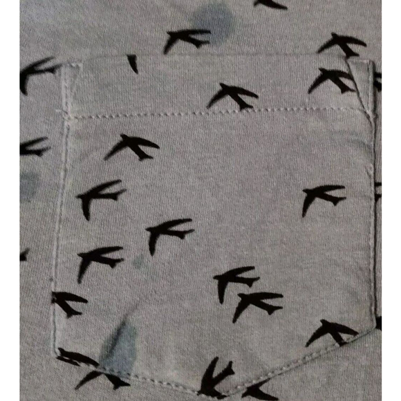 Native Code Mens T-Shirt Large Birds Graphic Both Sides Short Sleeves Blue/Black - Picture 4 of 7